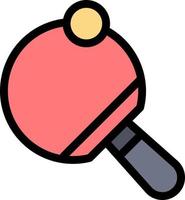 modelo de banner de ícone de vetor de ícone de cor plana de tênis de mesa de raquete pong
