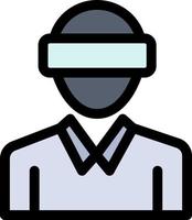 óculos movimento realidade tecnologia homem ícone de cor plana vetor ícone modelo de banner