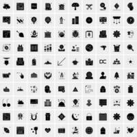 conjunto de 100 ícones universais vetor