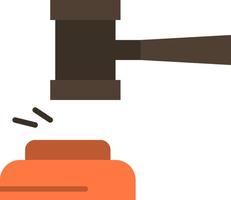 ação leilão tribunal martelo martelo juiz lei legal modelo de banner de ícone de vetor de cor plana