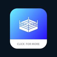 botão de aplicativo móvel de luta livre de ringue de boxe versão android e ios glifo vetor