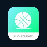 bola de basquete esportes eua botão de aplicativo móvel versão android e ios glifo vetor