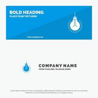sugestão de dicas de ideias de lâmpadas ícone sólido banner de site e modelo de logotipo de negócios vetor