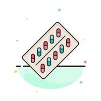 remédio pílula drogas tablet pacote vetor de ícone de cor plana