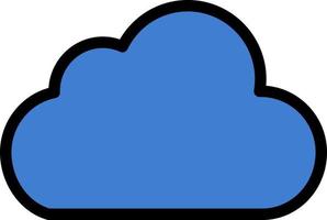armazenamento de dados em nuvem modelo de banner de ícone de vetor de ícone de cor plana nublado