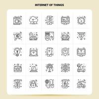 delinear 25 internet das coisas conjunto de ícones vetor design de estilo de linha ícones pretos conjunto de pictograma linear pacote de ideias de negócios móveis e web design ilustração vetorial