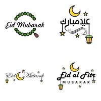4 melhores vetores feliz eid em estilo de caligrafia árabe especialmente para celebrações eid e cumprimentando pessoas