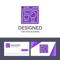 cartão de visita criativo e modelo de logotipo navegador pesquisa na web ilustração vetorial de educação vetor