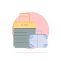 bolsa de bagagem bolsa de mão hotel círculo abstrato fundo ícone de cor plana vetor