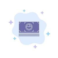 pacote de dinheiro dólar em dinheiro ícone azul no fundo abstrato da nuvem vetor