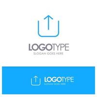 instagram up upload logotipo de contorno azul com lugar para slogan vetor