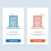 construção construção porta azul e vermelha baixe e compre agora modelo de cartão de widget da web vetor