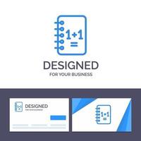 cartão de visita criativo e modelo de logotipo notebook educacional bloco de notas 11 ilustração em vetor