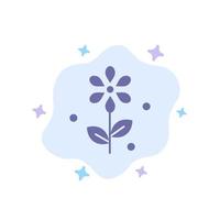 ícone azul da natureza da páscoa da flor no fundo abstrato da nuvem vetor