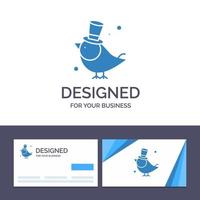 cartão de visita criativo e modelo de logotipo pássaro mosca ilustração em vetor pardal de estimação
