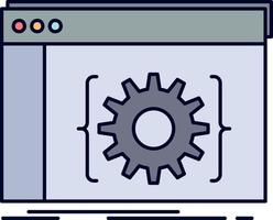 vetor de ícone de cor plana de software de desenvolvedor de codificação de aplicativo api