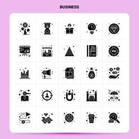 conjunto de ícones de negócios sólido 25 design de estilo de glifo vetorial conjunto de ícones pretos web e design de ideias de negócios móveis ilustração em vetor