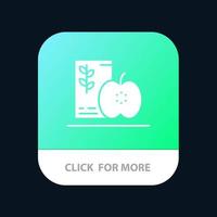 café da manhã dieta comida frutas saudável botão de aplicativo móvel android e ios versão glifo vetor