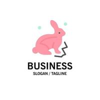 coelho coelhinho páscoa modelo de logotipo de negócios natureza cor plana vetor