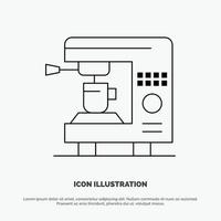 ícone de linha de vetor de máquina doméstica elétrica de café