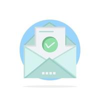 e-mail envelope educação círculo abstrato fundo ícone de cor plana vetor