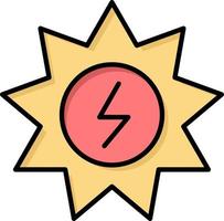 modelo de banner de ícone de vetor de ícone de cor plana de energia solar de energia