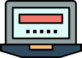 modelo de banner de ícone de vetor de ícone de cor plana de educação de hardware de computador portátil