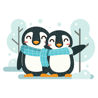 casal de pinguins vetor