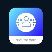 botão de aplicativo móvel de marketing de perfil de homem versão de glifo para android e ios vetor