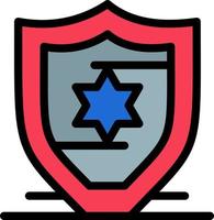 modelo de banner de ícone de vetor de ícone de cor plana de escudo de proteção americano