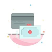 modelo de ícone de cor plana abstrata de cartão de crédito pagamento dinheiro vetor