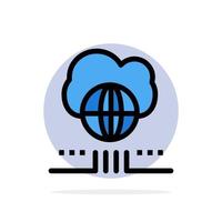 ícone de cor plana de fundo de círculo abstrato de nuvem de rede de marketing mundial vetor
