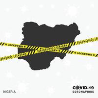 modelo de bloqueio de mapa do país da nigéria para pandemia de coronavírus para interromper a transmissão de vírus modelo de conscientização covid 19 vetor