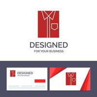 cartão de visita criativo e modelo de logotipo camisa pano roupas vestido moda roupa formal ilustração vetorial vetor