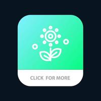 planta de flores rosa primavera botão de aplicativo móvel versão de linha android e ios vetor