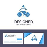 cartão de visita criativo e modelo de logotipo atividade bicicleta ciclismo ciclismo ilustração vetorial vetor