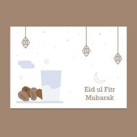 ilustração de cartão eid mubarak vetor