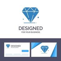 cartão de visita criativo e modelo de logotipo diamante jóia madrigal ilustração vetorial vetor