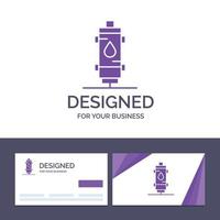 cartão de visita criativo e modelo de logotipo aquecedor de água quente ilustração em vetor gêiser de gás quente