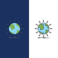 globo de rede global de estudantes vetor de ícone de cor plana para crianças