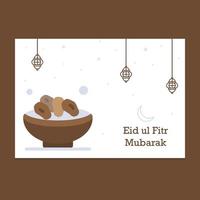 ilustração de cartão eid mubarak vetor