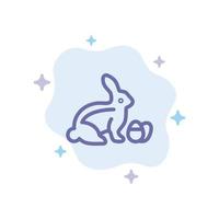coelho páscoa bebê natureza ícone azul no fundo da nuvem abstrata vetor