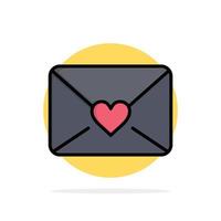 e-mail amor coração círculo abstrato círculo fundo ícone de cor plana vetor