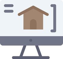modelo de banner de ícone de vetor de ícone de cor plana de casa de computador