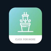 plug plant technology botão de aplicativo móvel versão da linha android e ios vetor