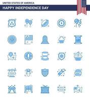 25 ícones criativos dos eua sinais de independência moderna e símbolos de 4 de julho de bloons maony américa bandeira dólar bola americana editável dia dos eua vetor elementos de design