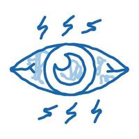 ícone de rabisco de pressão ocular forte ilustração desenhada à mão vetor
