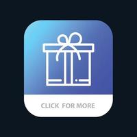 botão de aplicativo móvel de motivação de caixa de presente versão de linha android e ios vetor