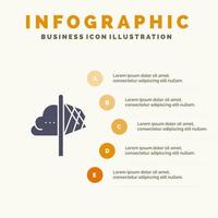 criatividade ideia imaginação insight inspiração sólido ícone infográficos 5 etapas apresentação fundo vetor