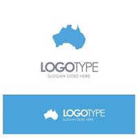 mapa de localização do país australiano viajar logotipo sólido azul com lugar para slogan